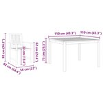 vidaXL Ensemble de salle à manger pour jardin 9 Pièces Marron