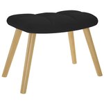 vidaXL Chaise à bascule avec repose-pied Noir Tissu