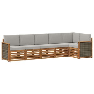 vidaXL Ensemble de canapés d'extérieur 5 pc Naturel et gris clair