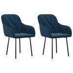 vidaXL Chaises à manger lot de 2 Bleu Velours