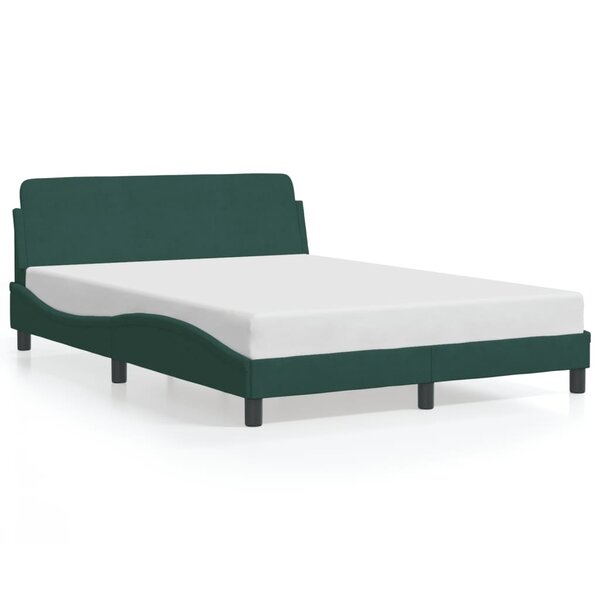 vidaXL Cadre de lit sans matelas vert foncé 140x190 cm velours