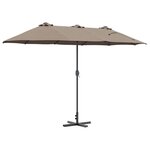 vidaXL Parasol de jardin Taupe 370 x 197 x 239 cm