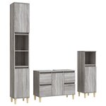 vidaXL Ensemble de meubles de salle de bain 3 Pièces Sonoma gris
