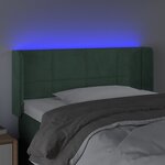 vidaXL Tête de lit à LED Vert foncé 103x16x78/88 cm Velours