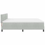 vidaXL Lit à ressort LED avec matelas Gris clair 200 x 200 cm Velours