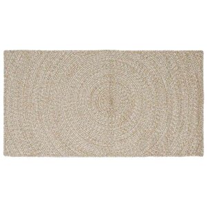 vidaXL Tapis de surface Naturel et Blanc 100 x 200 cm Jute