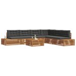 vidaXL 8 pc Ensemble de canapés d'extérieur Naturel et Anthracite