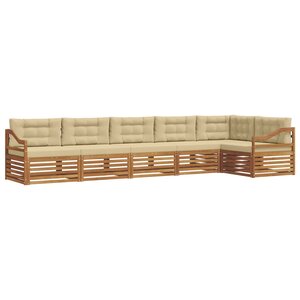 vidaXL Ensemble de canapés d'extérieur 6 Pièces Naturel et Beige