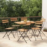 vidaXL Chaises de bistrot pliantes lot de 6 Bois de teck solide acier