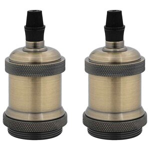 vidaXL Douilles de lampe 2 Pièces bronze E27
