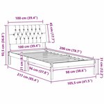 vidaXL Cadre de lit avec tête de lit rembourrée Marron 100 x 200 cm