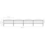 vidaXL Clôture de jardin à dessus en lance Acier (0 5-0 75)x6 8 m Noir