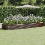 vidaXL Lit surélevé de jardin Acier galvanisé marron