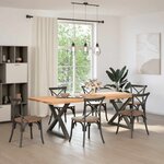 vidaXL Pieds de table à manger 2 pièces Anthracite 90 x (72-73 3) cm Acier