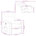 vidaXL Fauteuil inclinable de massage électrique rouge bordeaux