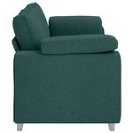 vidaXL Canapé avec coussin Vert foncé 219 x 77 x 82 cm tissu