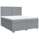 vidaXL Sommier à lattes de lit avec matelas Gris clair 200x200cm Tissu