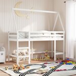 vidaXL Lit superposé avec échelle et toit sans matelas blanc 80x200 cm