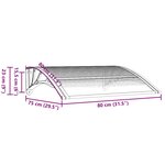 vidaXL Auvent de porte Gris et transparent 80x75 cm Polycarbonate