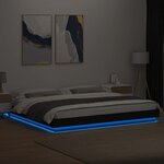 vidaXL Cadre de lit avec lumières LED sans matelas noir 180x200 cm