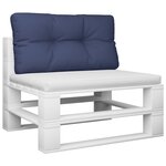 vidaXL Coussin de palette bleu marine 80x40x12 cm tissu