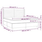 vidaXL Sommier à lattes de lit avec matelas Taupe 180x200 cm Tissu