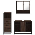 vidaXL Ensemble de meubles de salle de bain 3 Pièces Chêne marron