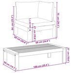 vidaXL Salon de jardin avec coussins 2 Pièces bois massif acacia