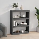 vidaXL Bibliothèque/Séparateur de pièce Gris 80x30x103 5 cm Pin massif
