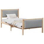 vidaXL Cadre de lit avec tête de lit Gris clair 100 x 200 cm tissu