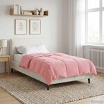 vidaXL Duvet d'été simple Matelassé Rose 140 x 200 cm Microfibre