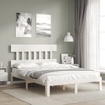 vidaXL Cadre de lit sans matelas blanc 140x190 cm bois de pin massif