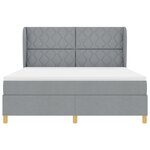 lit box spring vidaXL avec matelas gris clair 180x200 cm en tissu