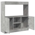 vidaXL Buffet haut gris béton 92x33x100 cm bois d'ingénierie