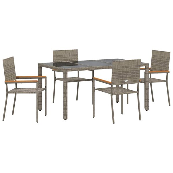 vidaXL Ensemble de salle à manger pour jardin 5 Pièces Gris