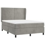 vidaXL Sommier à lattes de lit et matelas Gris clair 140x190cm Velours