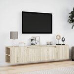 vidaXL Meuble TV mural avec LED chêne sonoma 180x31x39 5 cm