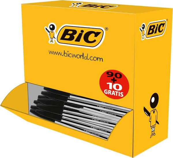 Value Pack de 100 Stylos à bille Cristal Medium Noir BIC