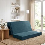 vidaXL Canapé-lit pliable 160 x 67 x 45 cm Bleu