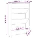 vidaXL Cabinet à chaussures avec étagère Chêne noir 60 x 18 x 90 cm