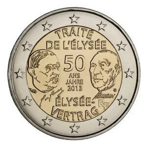 2 euros commémorative France 2013 - Traité de l'Élysée.