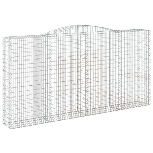 vidaXL Panier de gabions arqué 400x50x200/220 cm Fer galvanisé