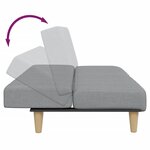 vidaXL Canapé-lit à 2 places avec repose-pied gris clair tissu
