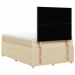 vidaXL Sommier à lattes de lit avec matelas Crème 120x200 cm Tissu