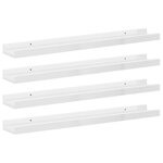 vidaXL Étagères murales 4 Pièces Blanc brillant 60x9x3 cm