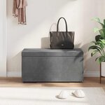 vidaXL Tabouret Gris foncé 81 x 41 x 40 cm Velours et Bois Composite