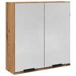 vidaXL Armoire à miroir de salle de bain chêne artisanal 64x20x66 5 cm