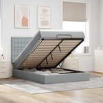 VidaXL Cadre de lit ottoman et matelas gris clair 140x200 cm tissu