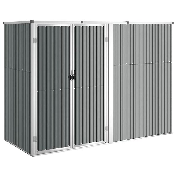 vidaXL Abri à outils de jardin Gris 225x89x161 cm Acier galvanisé