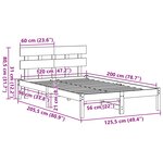 vidaXL Cadre de lit Blanc 120 x 200 cm Bois de pin massif